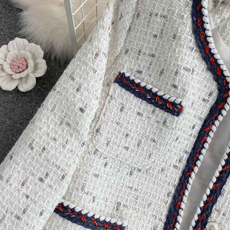 High end small fragrance celebrity tweed coat  1656