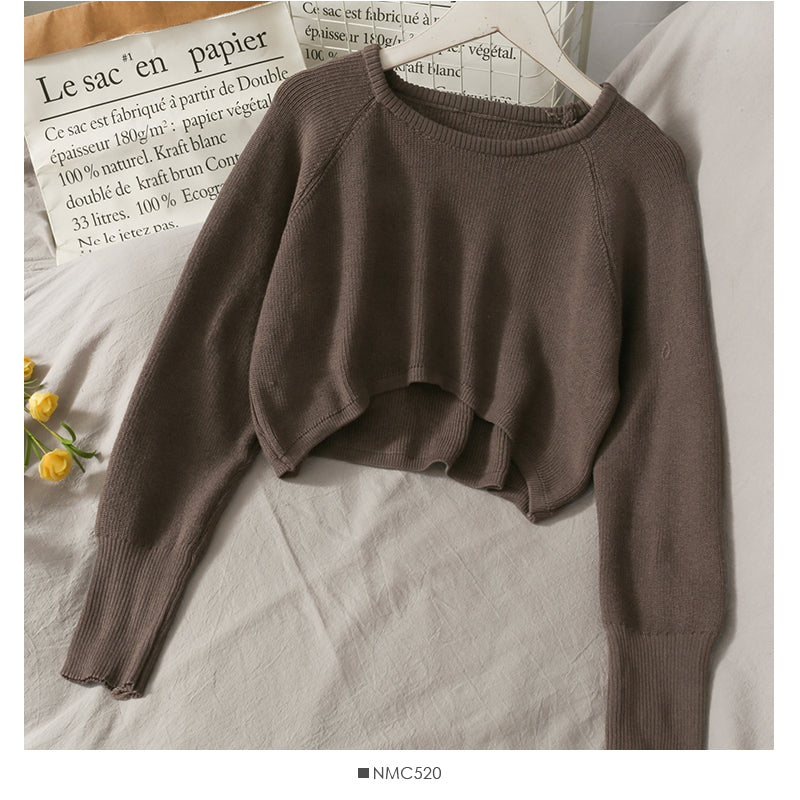 French minority front short back long Pullover Sweater women  1700