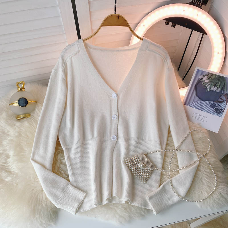 Knitted women's autumn new lazy thin sweater  1593