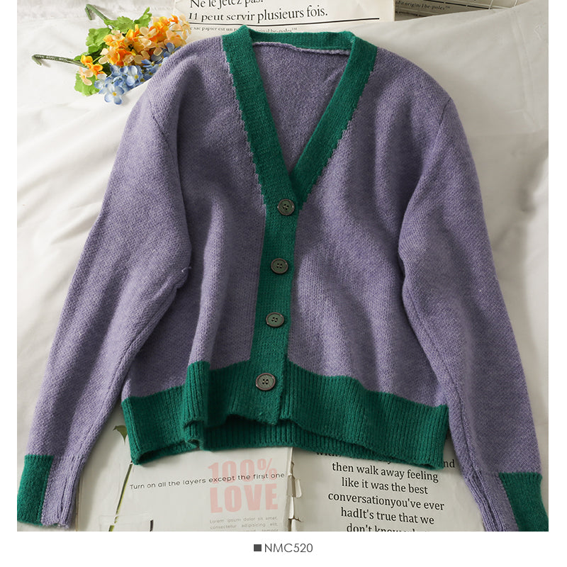 Hong Kong style contrast stitched Vintage loose and thin T-shirt  1787