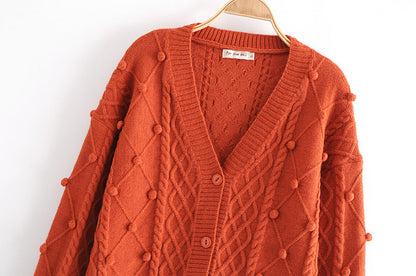 The new fashion style of spring v-neck short board cardigan sweater  1348