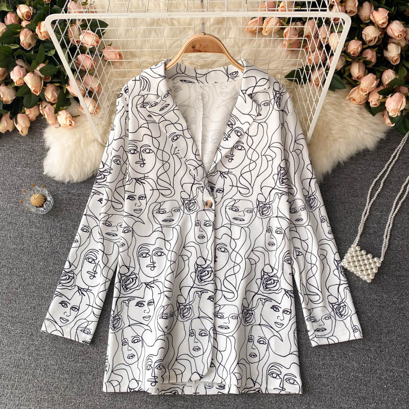 Printed casual suit coat  1516