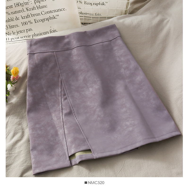 High waist split Hip Wrap one-step skirt half skirt  2493