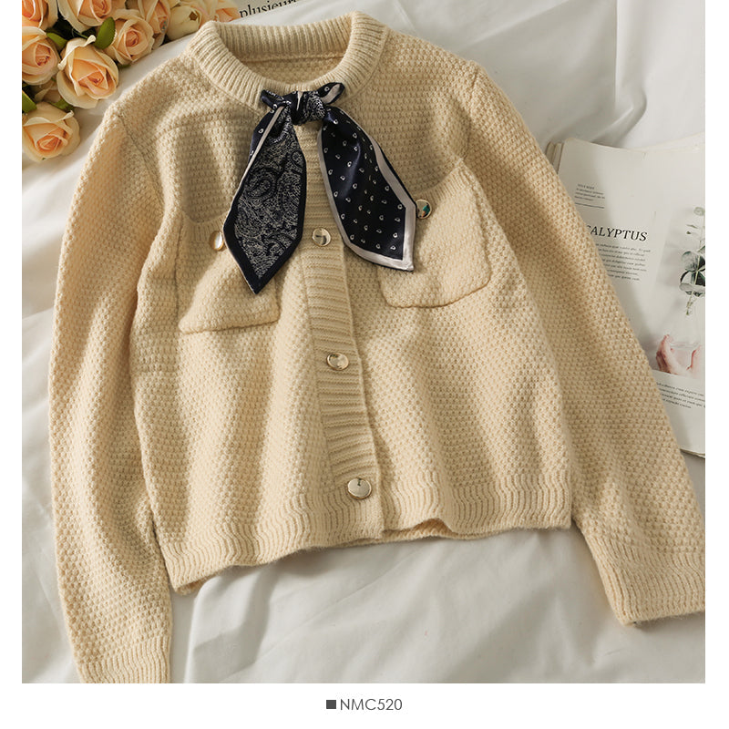 Sweater Vintage bow sweater long sleeve  1735