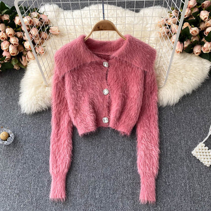 Gentle and lazy style new Mohair knitting  1605