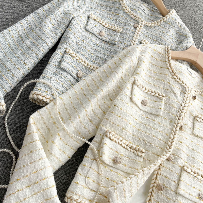 Xiaoxiangyi cardigan coat new tweed coat  1552