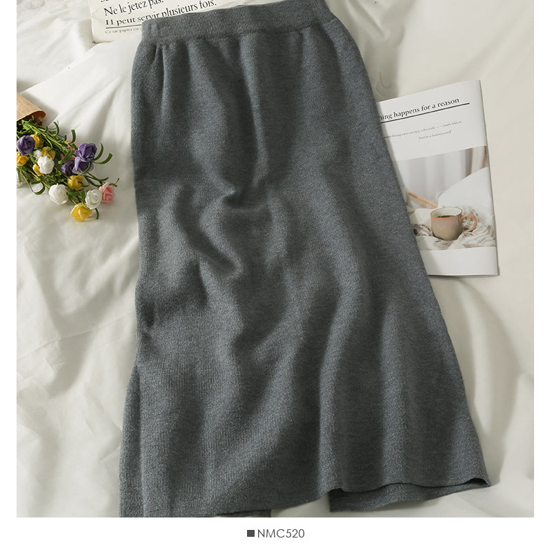 Slim medium length split Hip Wrap Skirt  2505