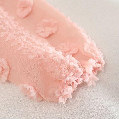 Sweet applique long sleeve cropped sweater  1478