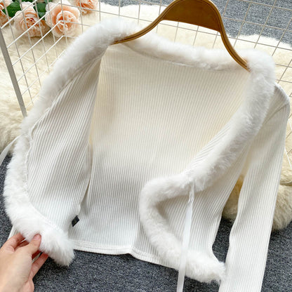 Slim fit short lace up cardigan top  1626