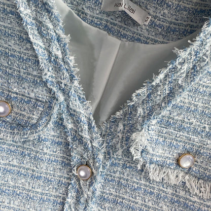 Temperament celebrity small fragrance tweed short coat female  1637