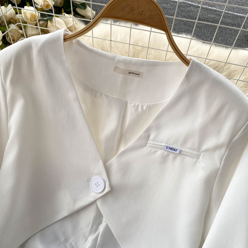 Hong Kong style suit coat women's one button small suit  1542