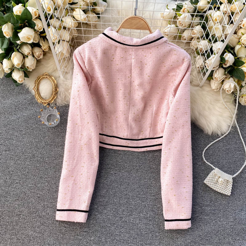 Hepburn coat women's versatile age reducing Fashion Top  1536