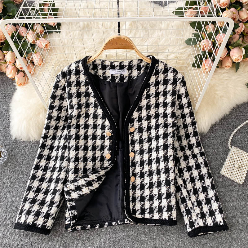 Qianniaoge small fragrance short versatile coat women's fashion  1543