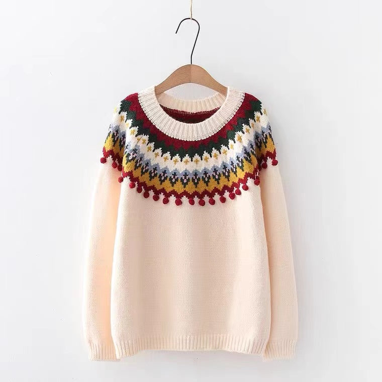 Fall/winter, new, Christmas sweater, loose, lazy wind, student sweater top  1411