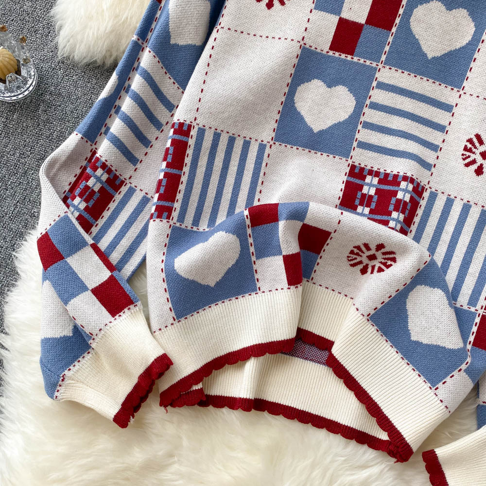 Cute knitted long sleeve sweater 1474