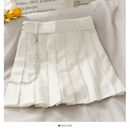 High waist slim chain decoration short skirt women  2491