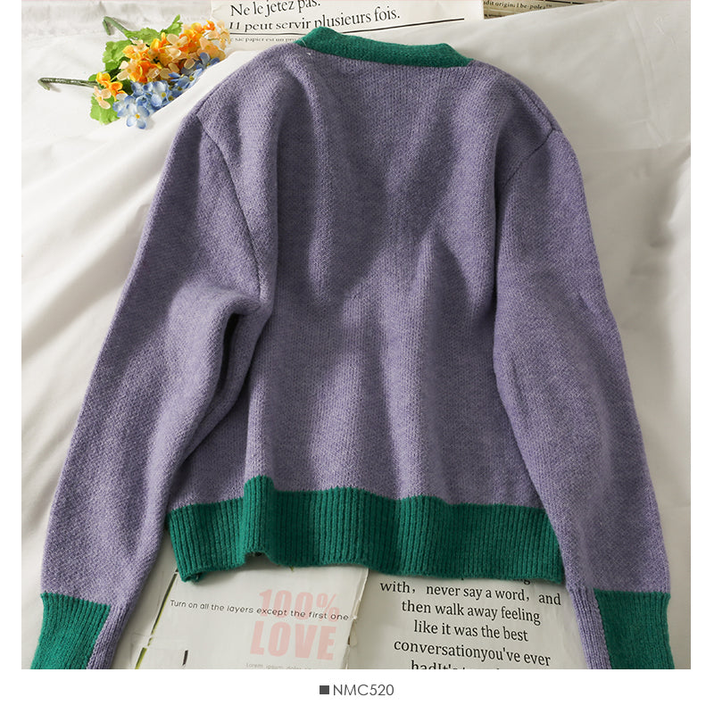 Hong Kong style contrast stitched Vintage loose and thin T-shirt  1787