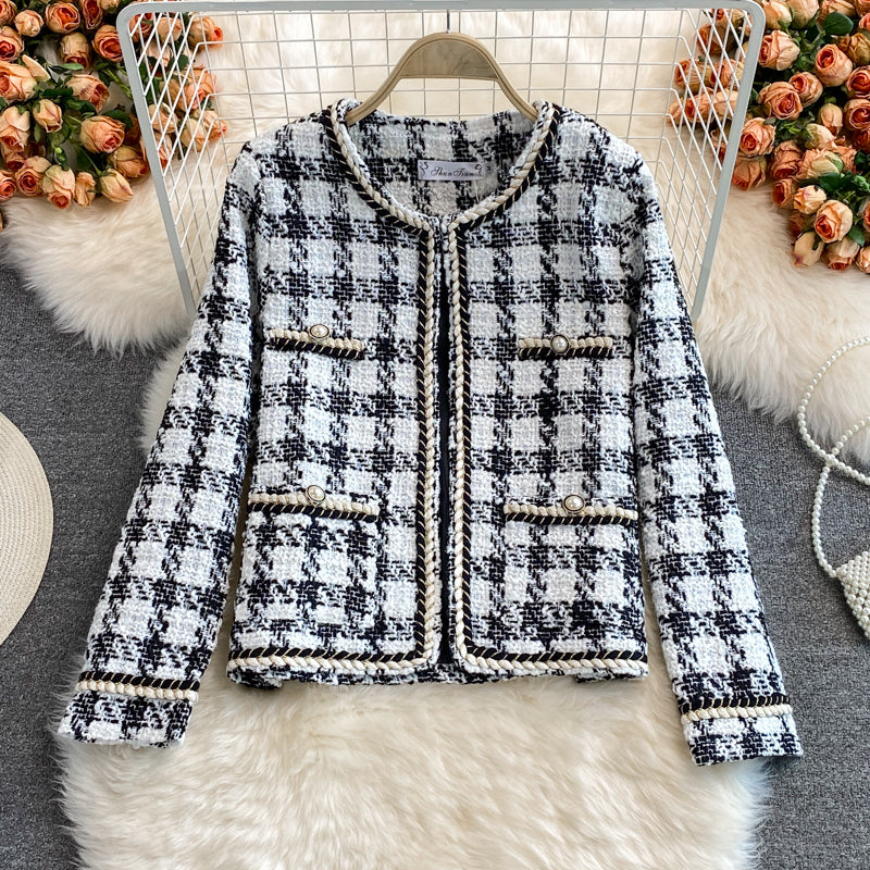 Retro small fragrance coat for women in autumn and winter  1631