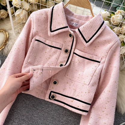 Hepburn coat women's versatile age reducing Fashion Top  1536