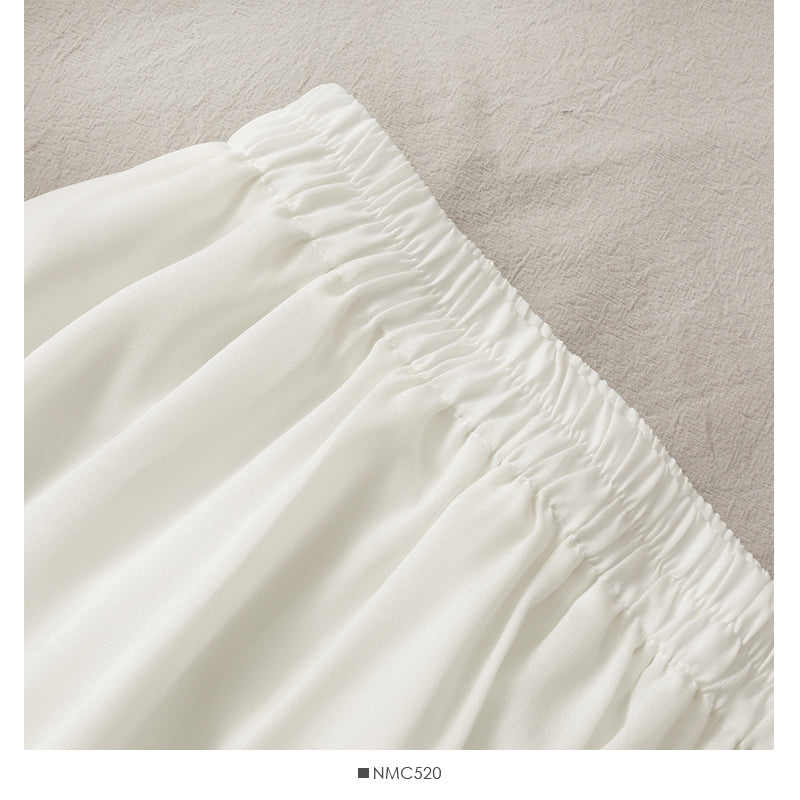 Sweet girl elastic waist slim pleated skirt  2481