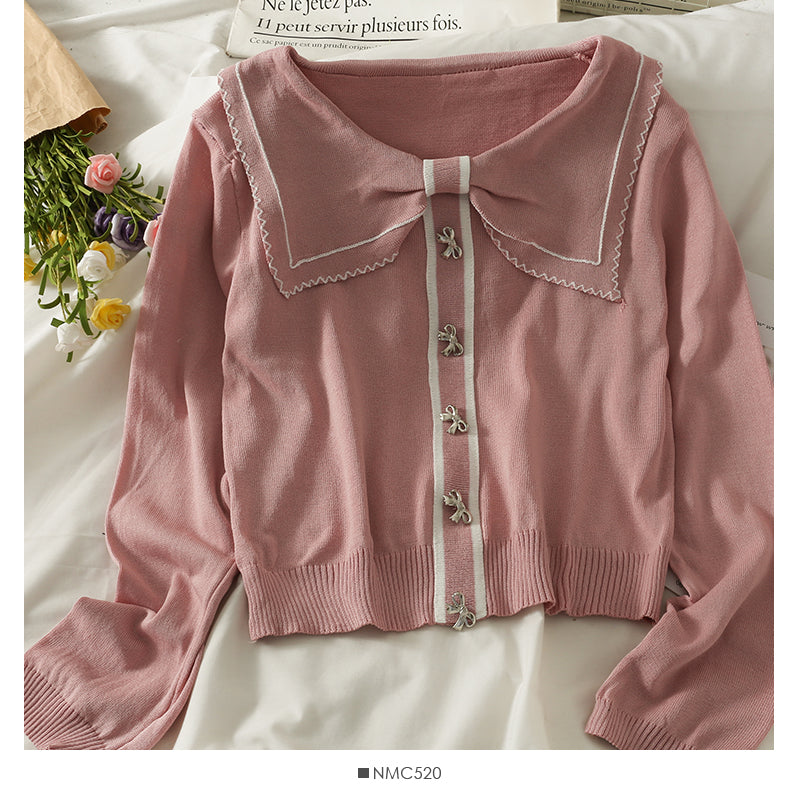 Striped single breasted short slim knit  1921