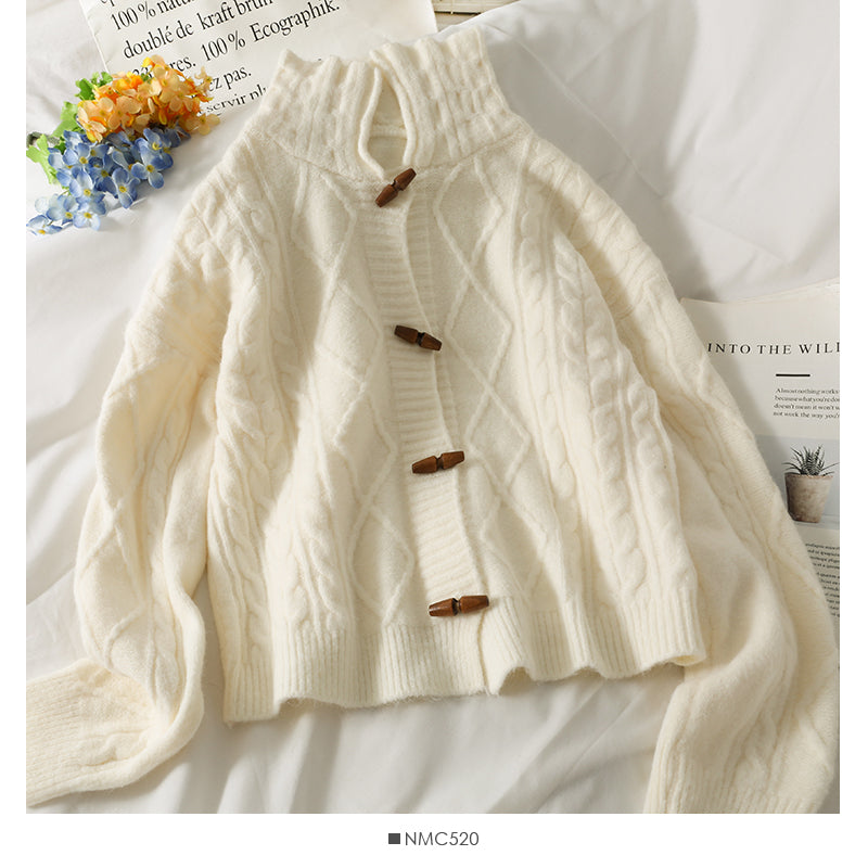 Plaid linen Lapel Long Sleeve Sweater Top  1897