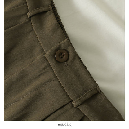 Simple and versatile solid medium length A-line skirt  2563