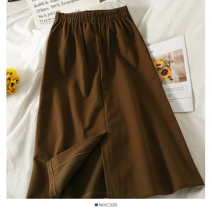 Retro High waist and thin one grain button wool skirt  2570