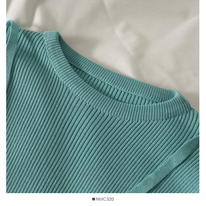 Korean bow tie tie short versatile long sleeve Pullover Top  1981