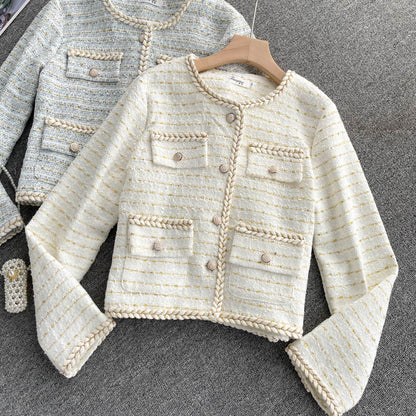 Xiaoxiangyi cardigan coat new tweed coat  1552