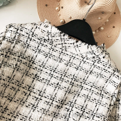Small fragrant clothes tweed coat women's versatile slim top fashion short  1646