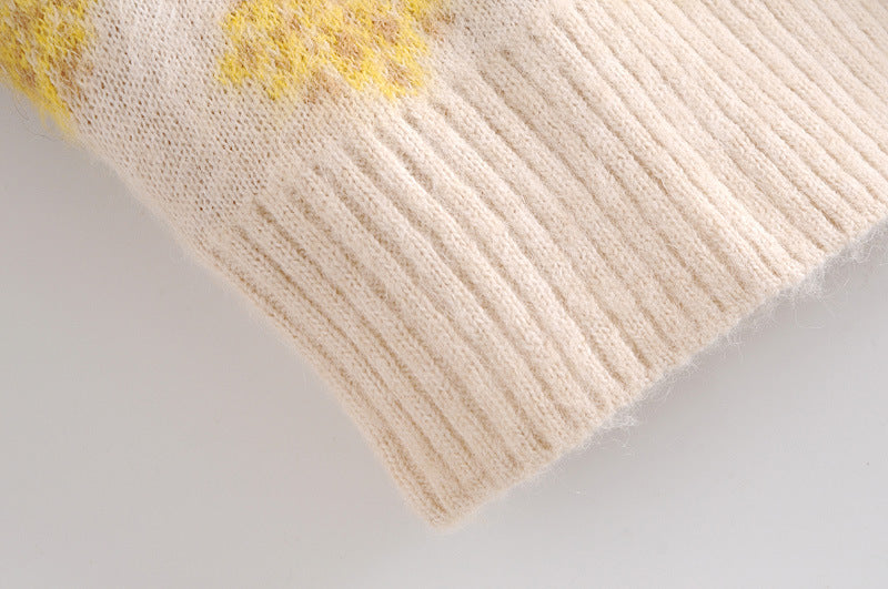 Autumn women's jacquard knit cardigan  1352