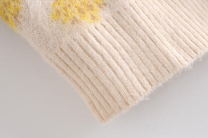 Autumn women's jacquard knit cardigan  1352