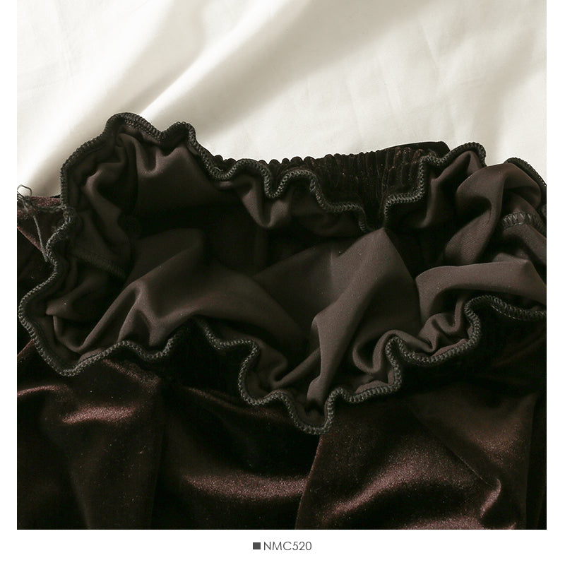 Hong Kong style retro golden velvet high waist slim skirt  2535