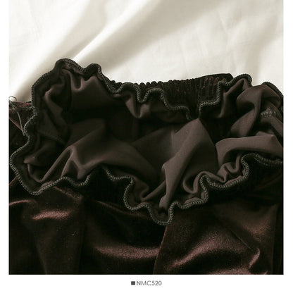 Hong Kong style retro golden velvet high waist slim skirt  2535