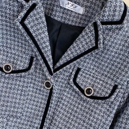 Small fragrance suit collar coat female French celebrity temperament  1682