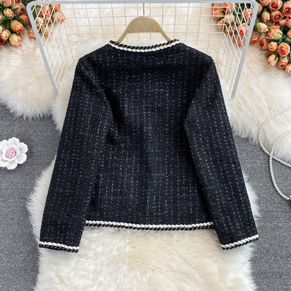 Lady xiaoxiangfeng tweed knitted coat  1668