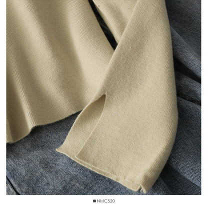 Korean leopard bow half high neck solid color sweater for women  1935