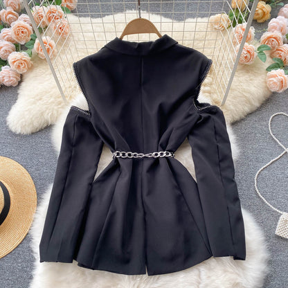 Off shoulder suit coat female  1502