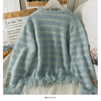 Knitwear women's autumn short versatile tassel sweater fashion  1966