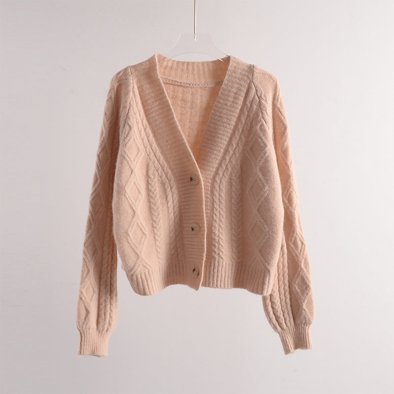 Short knit cardigan, spring and Autumn, new, versatile blouse sweater  1429