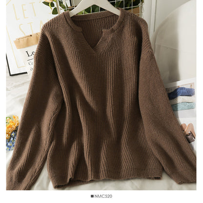 Korean version of thin, medium and long Pullover solid color sweater female  1786