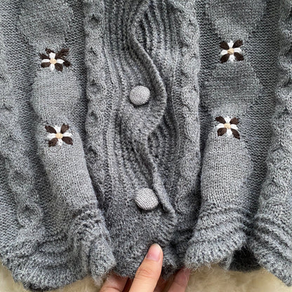 Foreign style V-neck thin sweater cardigan coat female  1614