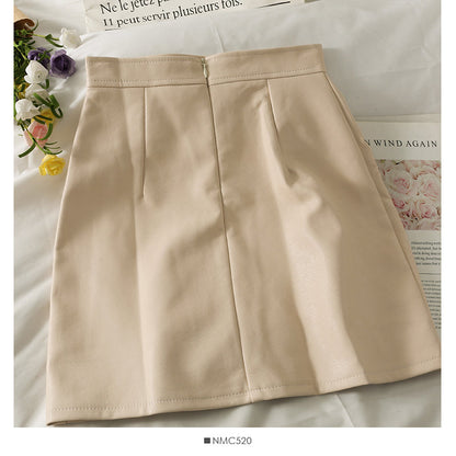 Korean wrinkled irregular split slim wrap hip skirt  2496