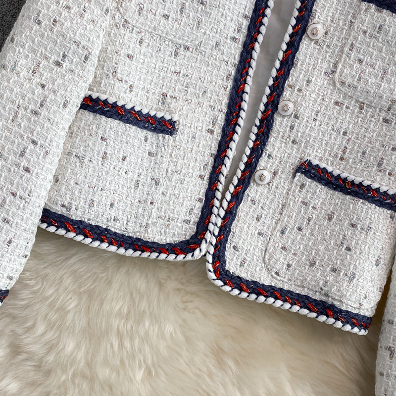 High end small fragrance celebrity tweed coat  1656