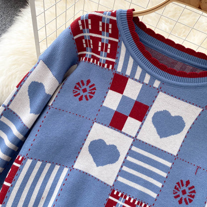 Cute knitted long sleeve sweater 1474