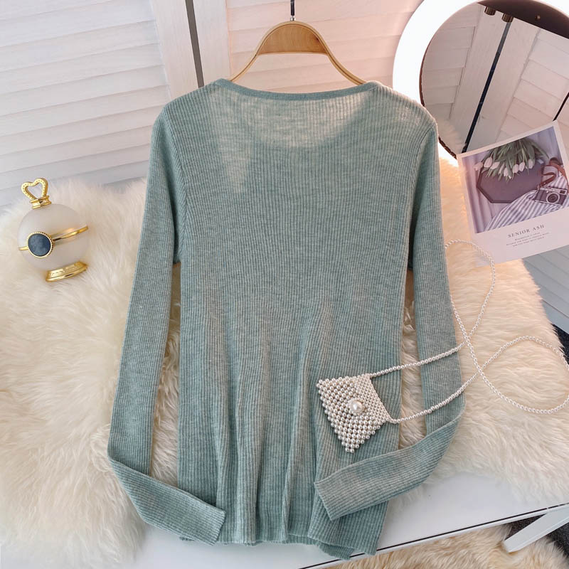 Autumn design sense small crowd mind hollowed out sweater women  1587