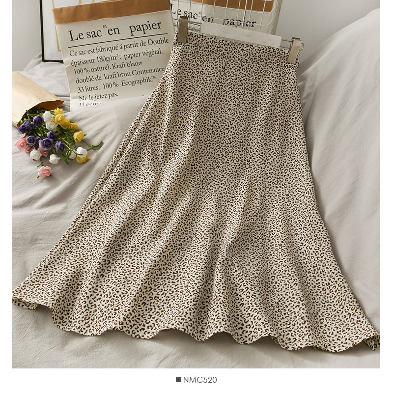 New leopard print foreign style versatile skirt  2515