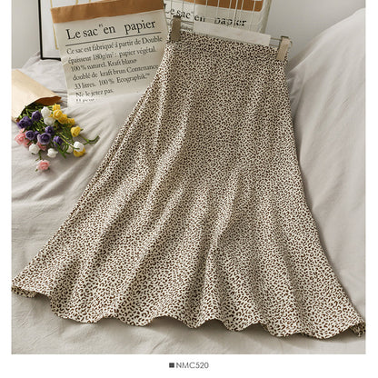 New leopard print foreign style versatile skirt  2515