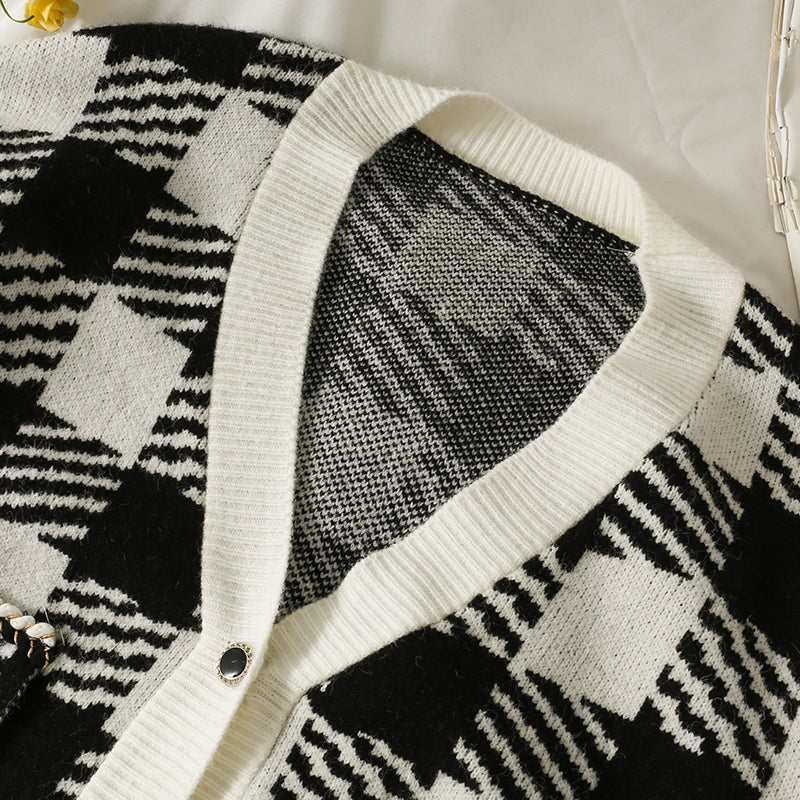 New Plaid loose and thin two button medium and long wool clothes  1831